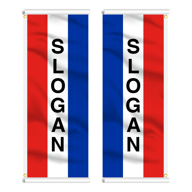 8x3 Tricolor Sleeved Message Flag - Double Sided