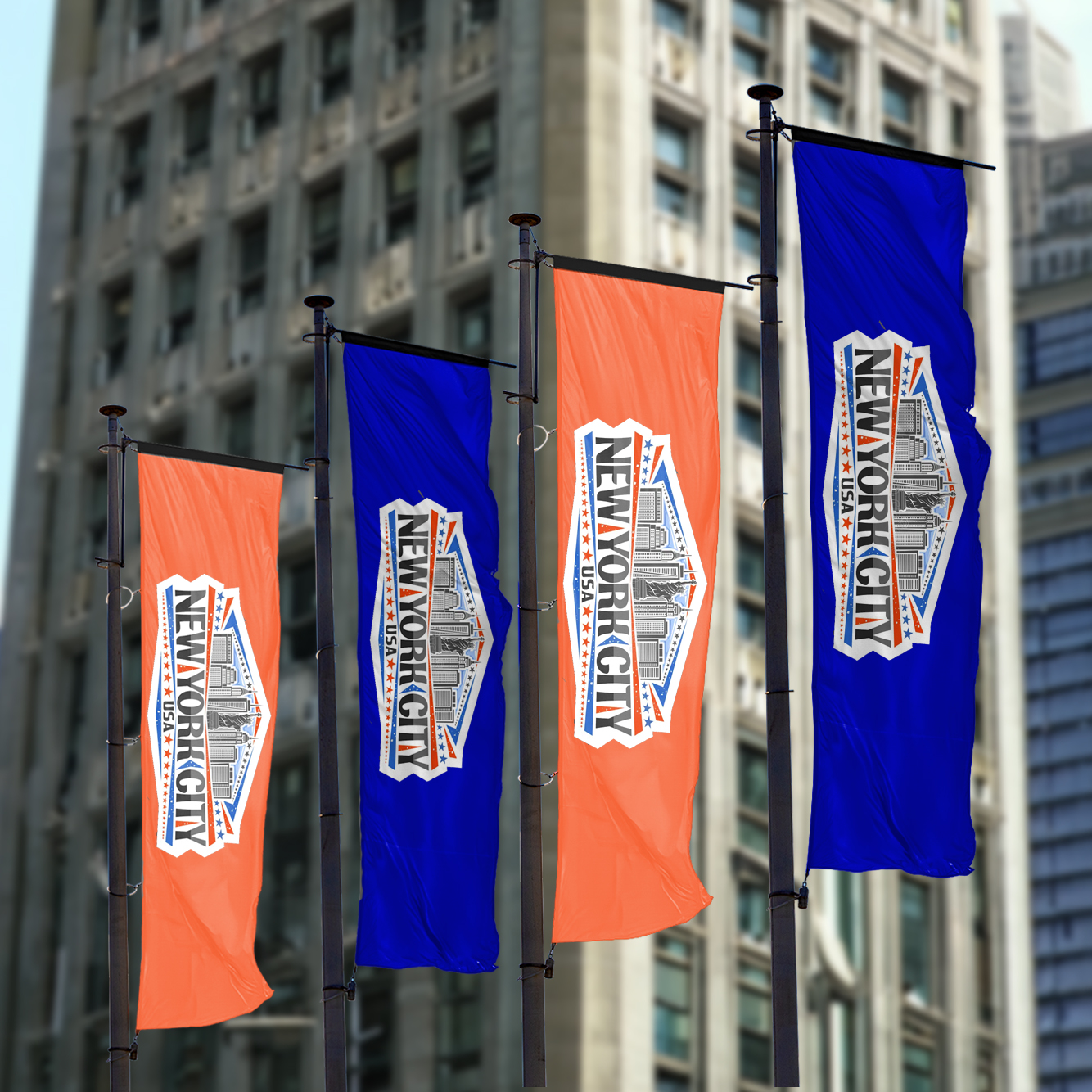 8x3 Custom Vertical Flag - Double Sided